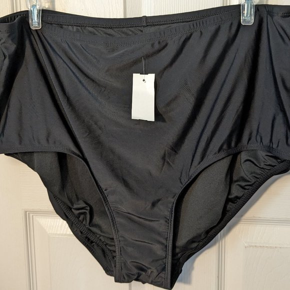 NEW Island Pearls Solid Black Brief Style Bathing Suit Bottom 22W BBW Swimsuit - Picture 1 of 1